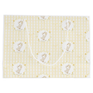 Alberne Gans Gelb Gingham Wildblume Babyparty Große Geschenktüte