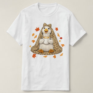 Alberne Gans in Leoparden-Decke mit Kaffee T-Shirt