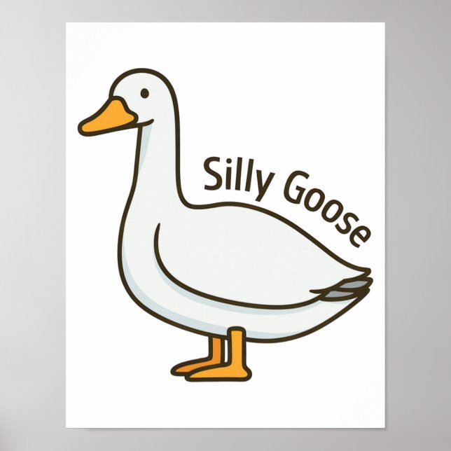 Alberne Gans Lustige Cartoon-Gans Poster (Vorne)