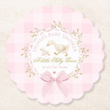 Alberne Gans Rosa Gingham-Schleife Baby Shower