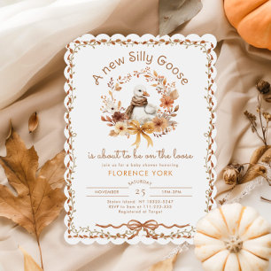 Alberne Gans Whimsical Herbst-Baby-Party Einladung