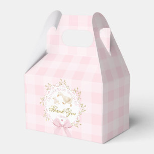 Alberne Gans Whimsical Rosa Gingham-Baby-Taufe Geschenkschachtel