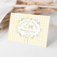Alberne Gans Wildblumen Gingham Babyparty