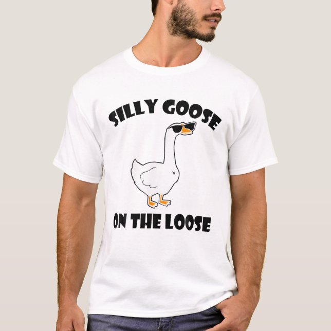 Alberne Gänse auf dem lockeren, sonnigen Sprichwor T-Shirt (Vorderseite)
