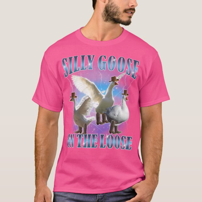 Alberne Gänse auf der Loose Funny Goose Meme T-Shirt (Vorderseite)