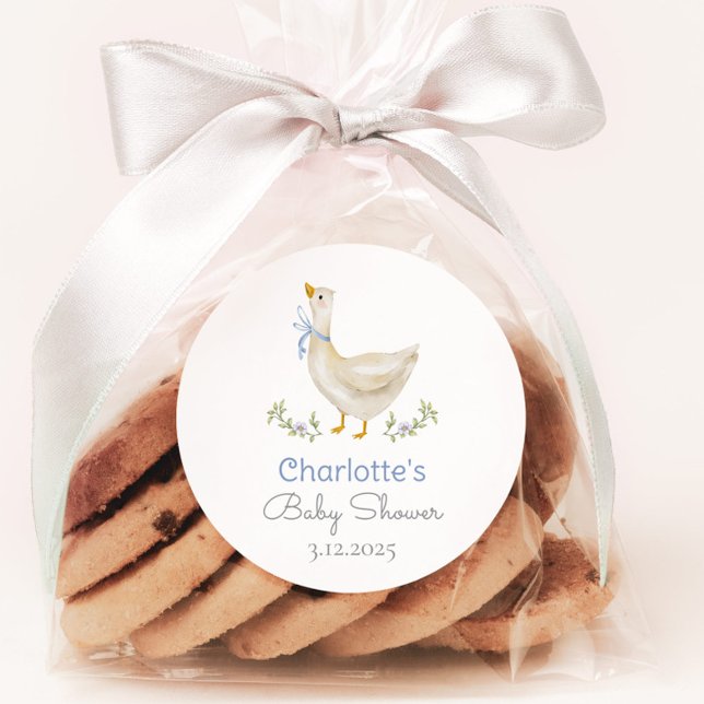 Alberne Gänseblauer Bug Babydusche Danke Runder Aufkleber (Von Creator hochgeladen)