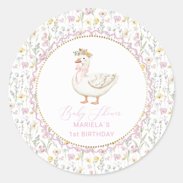 Alberne Gänsegeburt Runder Aufkleber (Vorderseite)