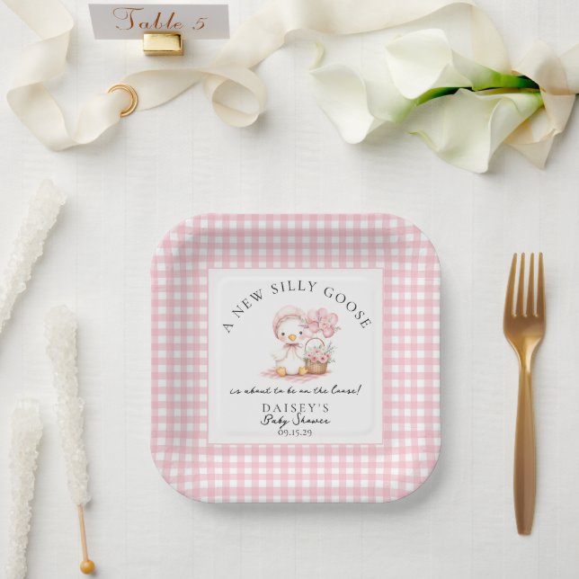 Alberne Gänsewatte Girl Dusche Pappteller (Hochzeit)