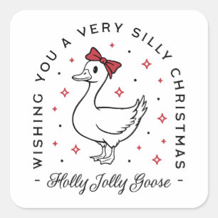 Alberne Gänseweihnachtswünsche prächtige Coquette Quadratischer Aufkleber