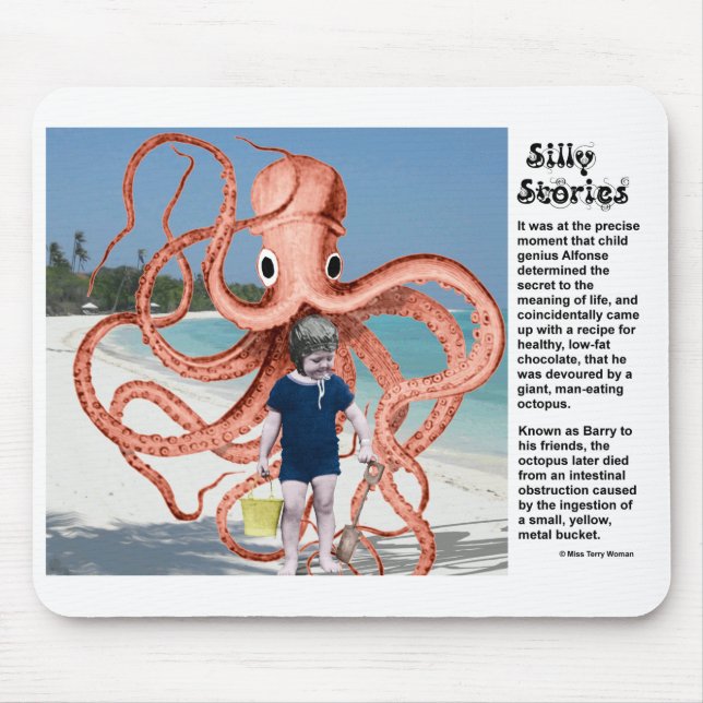 Alberne Geschichten: menschlich fressende Octopus- Mousepad (Vorne)