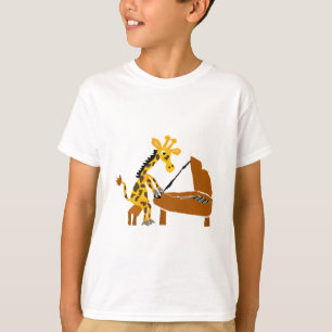 Alberne Giraffe, die das Klavier spielt T-Shirt