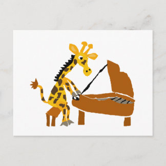 Alberne Giraffe Klavierspielen Postkarte