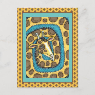 ALBERNE GIRAFFE LANGE HALS UND FLECKEN, LUSTIGE VO POSTKARTE