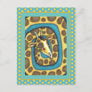 ALBERNE GIRAFFE LANGE HALS UND FLECKEN, LUSTIGE VO POSTKARTE
