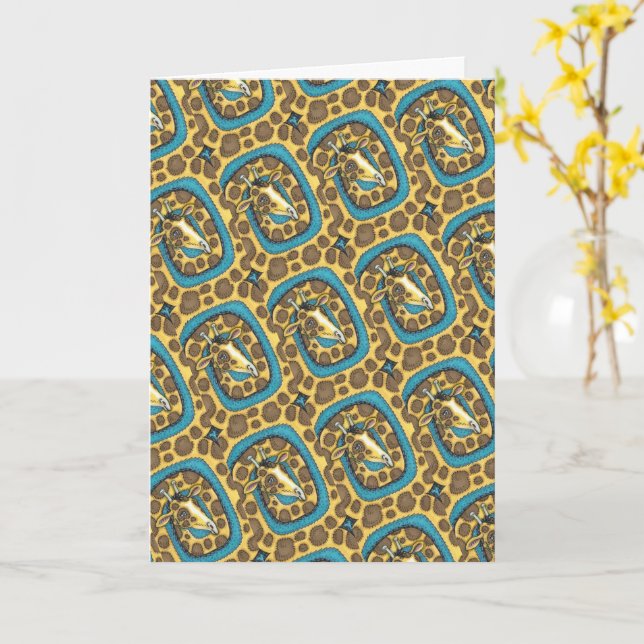 ALBERNE GIRAFFE LANGE SCHNITTSTELLE UND SPOTS FUNN KARTE (Gelbe Blume)