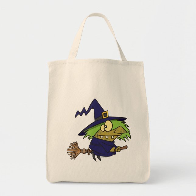 alberne Hexenkopfkröte auf Broomstick Tragetasche (Vorne)