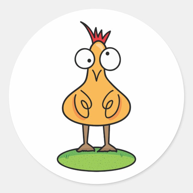Alberne Hühneraufkleber - Fun Farm Animal Runder Aufkleber (Vorderseite)