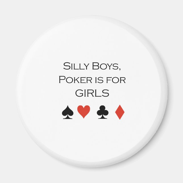 Alberne Jungen Poker ist für Mädchen T - Shirt Magnet (Vorne)