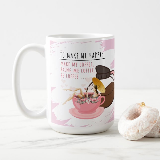 Alberne Kaffee-Tasse | Mädchen in einer Tasse Kaff (Mit Donut)
