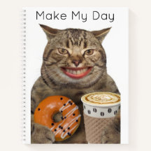 Alberne Katze mit Donut und Kaffee Personalisiert