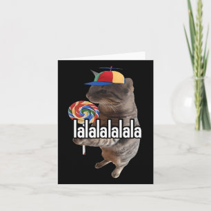 Alberne Katze mit Lollipop Meme Karte