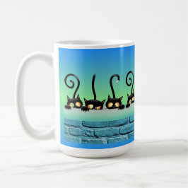 Alberne Katzen an der Wand Kaffeetasse