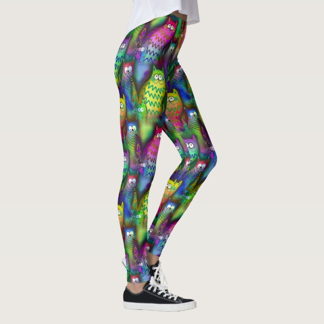 Alberne Katzen farbenfrohe Frauen hoher Qualität Leggings (Rechts)