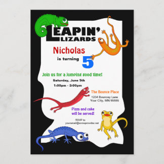 Alberne Leaping Lizard Geburtstagseinladung Einladung