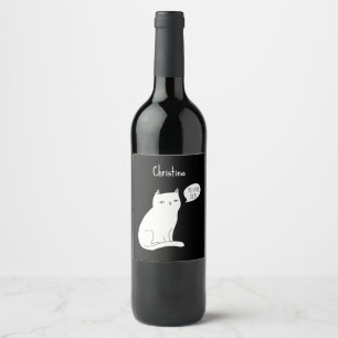 Alberne lustige Katze "Du bist alt" Geburtstag Weinetikett
