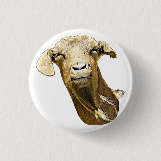 alberne Niedliche Ziegenzucht Tierart Button (Vorderseite)