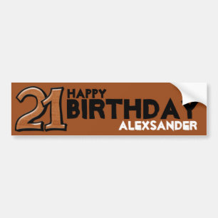 Alberne Nummer 21 Schokolade Geburtstag Langaufkle Autoaufkleber