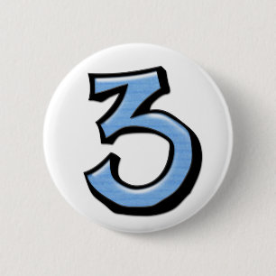 Alberne Nummer 3 blaue Schaltfläche Button