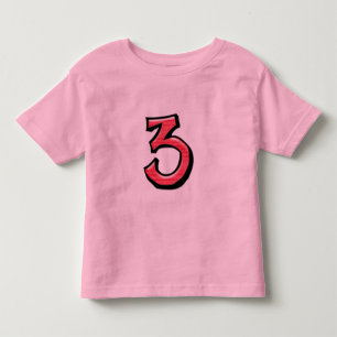 Alberne Nummer 3 Rote Kinder T - Shirt