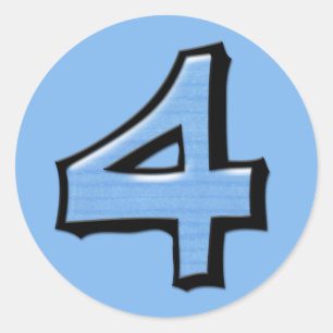 Alberne Nummer 4 blauer Rundaufkleber Runder Aufkleber