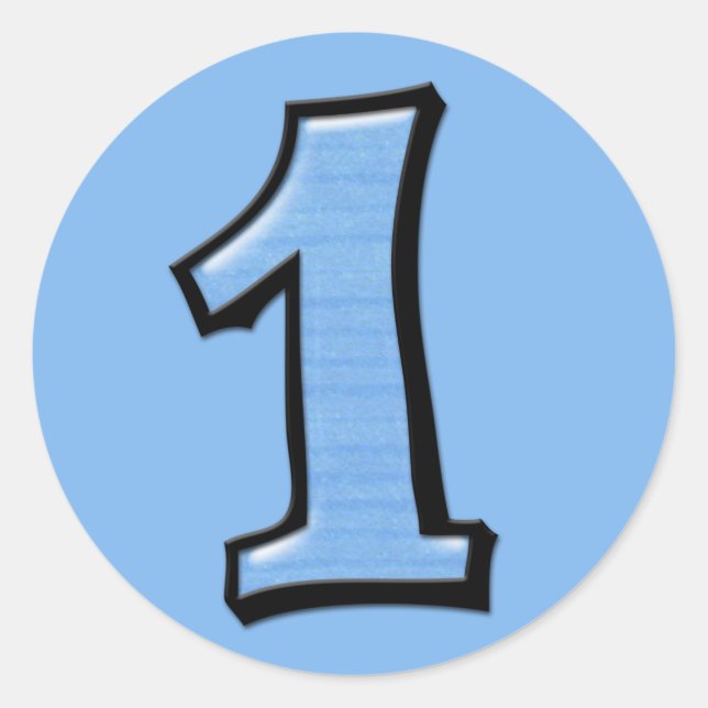 Alberne Nummern 1 blaue Aufkleber (Vorderseite)