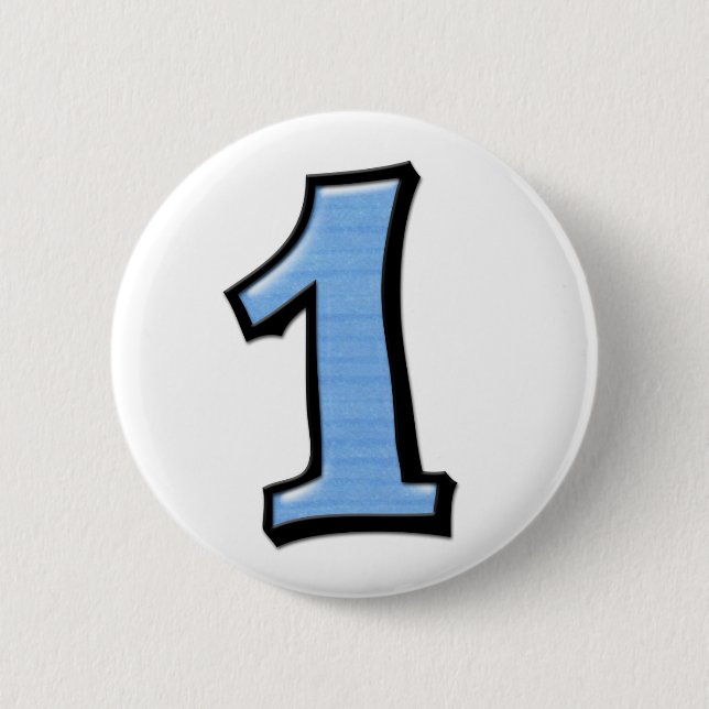 Alberne Nummern 1 blaue Schaltfläche Button (Vorderseite)