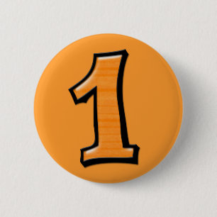 Alberne Nummern 1 orangefarbene Schaltfläche Button