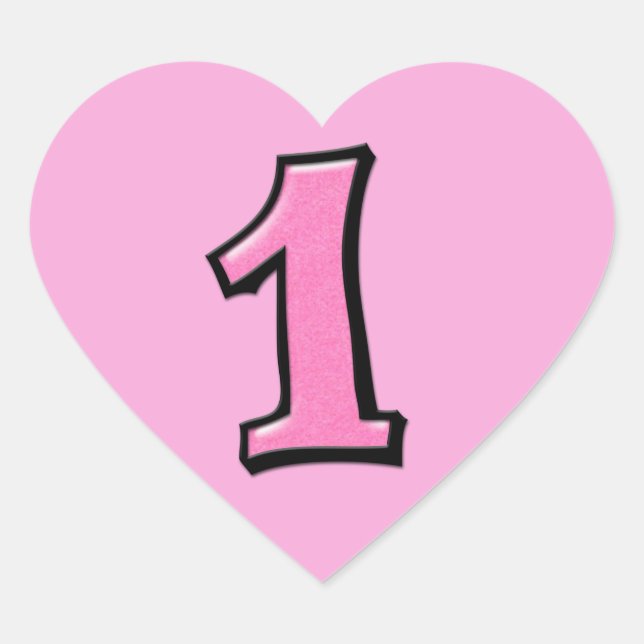 Alberne Nummern 1 rosa Heart Aufkleber (Vorderseite)