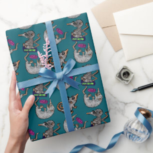 alberne Opossum-Aufkleber Geschenkpapier
