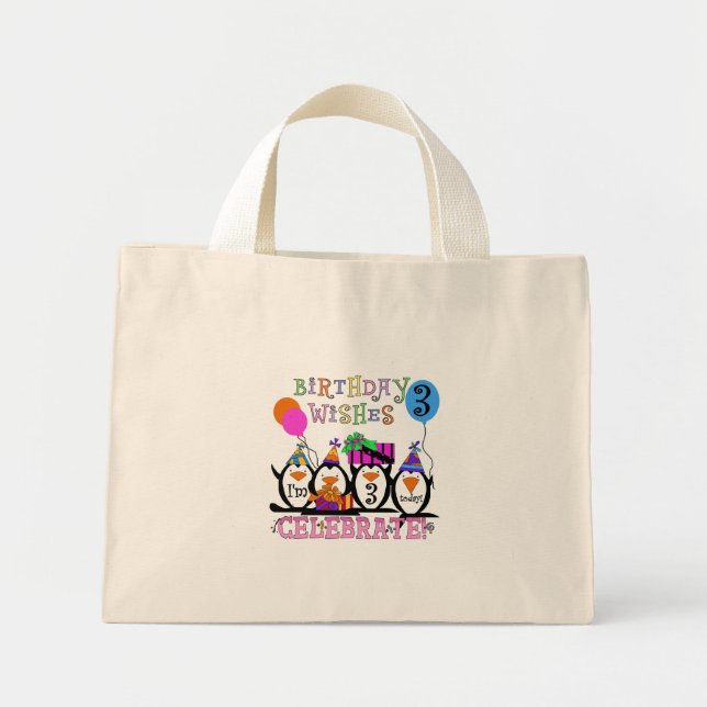 Alberne Pinguine 3rd Birthday Tshirts and Gifts Mini Stoffbeutel (Vorne)