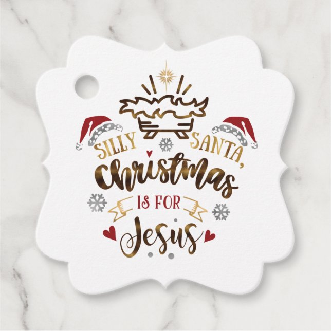 ALBERNE SANTA CHRISTMAS IST FÜR JESUS-Geschenketik Geschenkanhänger (Vorderseite)