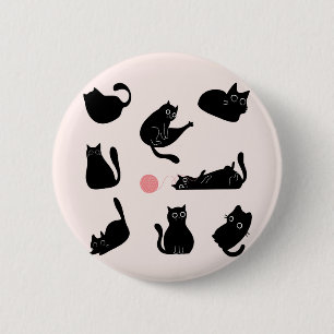 Alberne schwarze Katzen Button