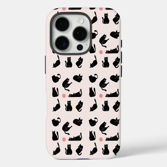 Alberne Schwarzkatzen iPhone 16 Pro Hülle (Rückseite)