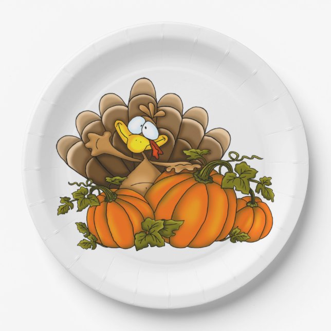 Alberne Türkei und Pumpkins Pappteller (Vorderseite)