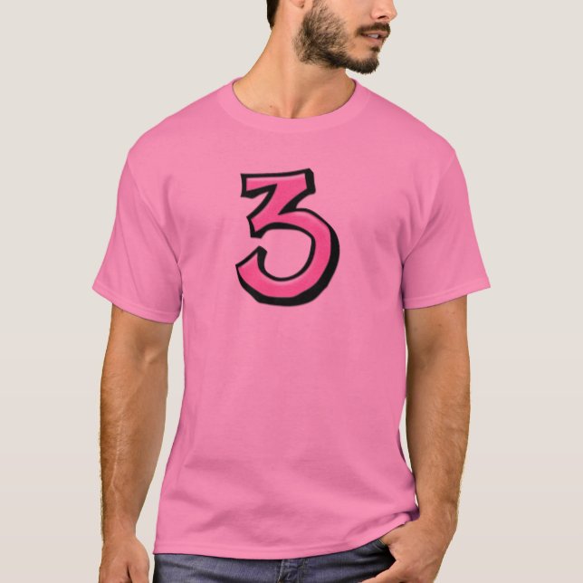 Alberne Zahlen 3 Rosa T - Shirt Männer (Vorderseite)