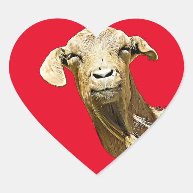 alberne Ziegenzucht Tierart Herz-Aufkleber (Vorderseite)