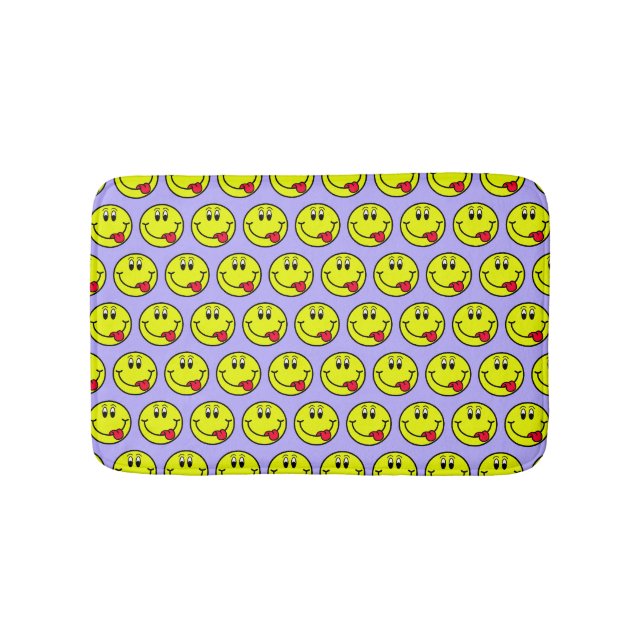 Alberne Zunge-lächelnde Gesicht Emoji Bad-Matte Badematte (Vorderseite)