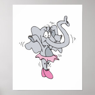 alberner Ballerina-Elefant Poster