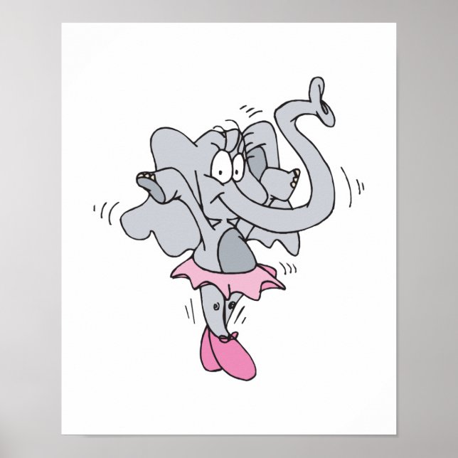 alberner Ballerina-Elefant Poster (Vorne)
