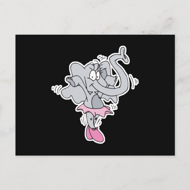 alberner Ballerina-Elefant Postkarte (Vorderseite)